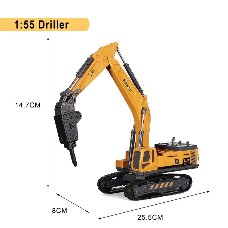 Engineering Vehicle Toys for Boys Alloy+Plastic Tractor Excavator Bulldozer Crane Truck Model Diecast Children Collection Gifts