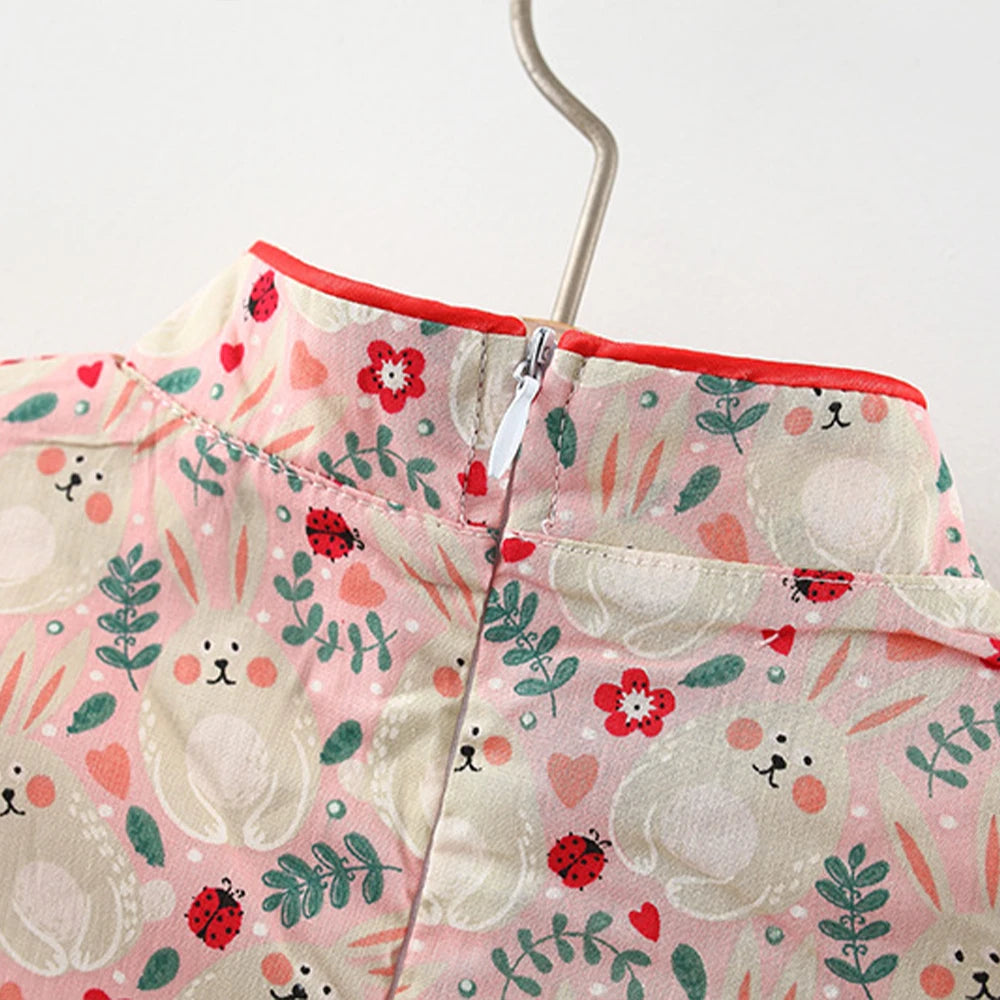 Baby Girl Qipao Dress for Summer Cotton Wear