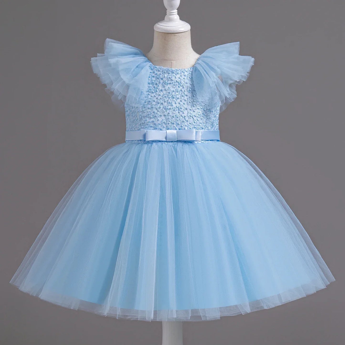 Baby Girls Bridesmaid Dress New Ruffles Lace Pageant Gown Girl Dress
