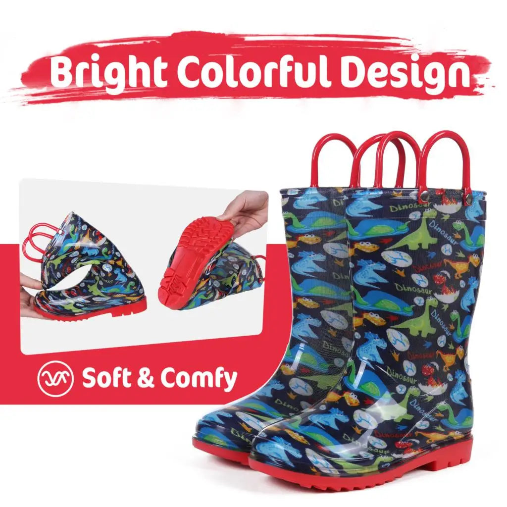 Quinn Evshine Kids Waterproof Rain Boots for Boys and Girls