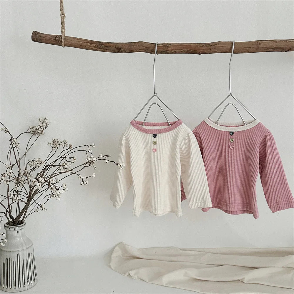 Lorena Cute Pit Strip Love Button Bottoming Top