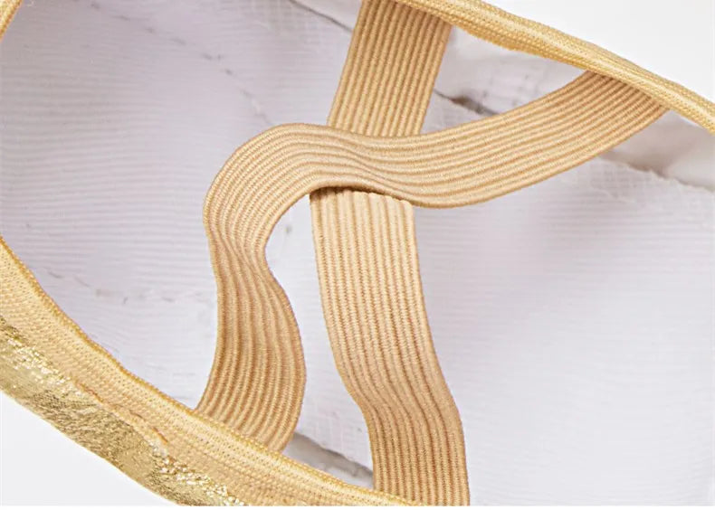 Girl Ballet Shoes Glitter Split-Sole Dance Slippers Toddler Kids Practice Shoes Flats Soft Lightweight  Elastic Laces Colorful