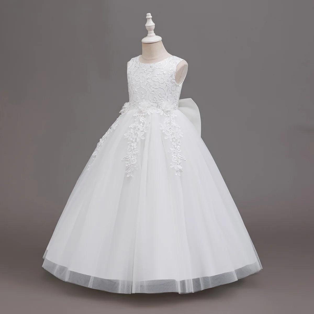 4-12 Years Old Flower Girl Dress Elegant Girl Birthday Party Dress Tulle Embroidered Girl Prom Evening Dress