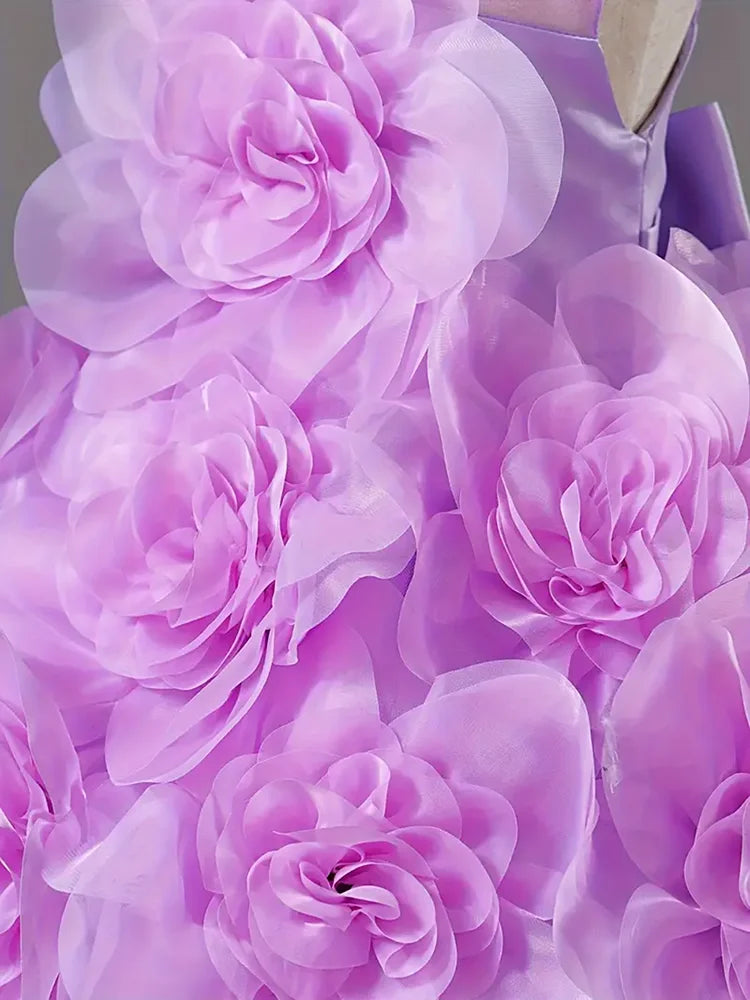 Girls Princess Dress Luxury Elegant Lilac Sleeveless Party Evening Dresses