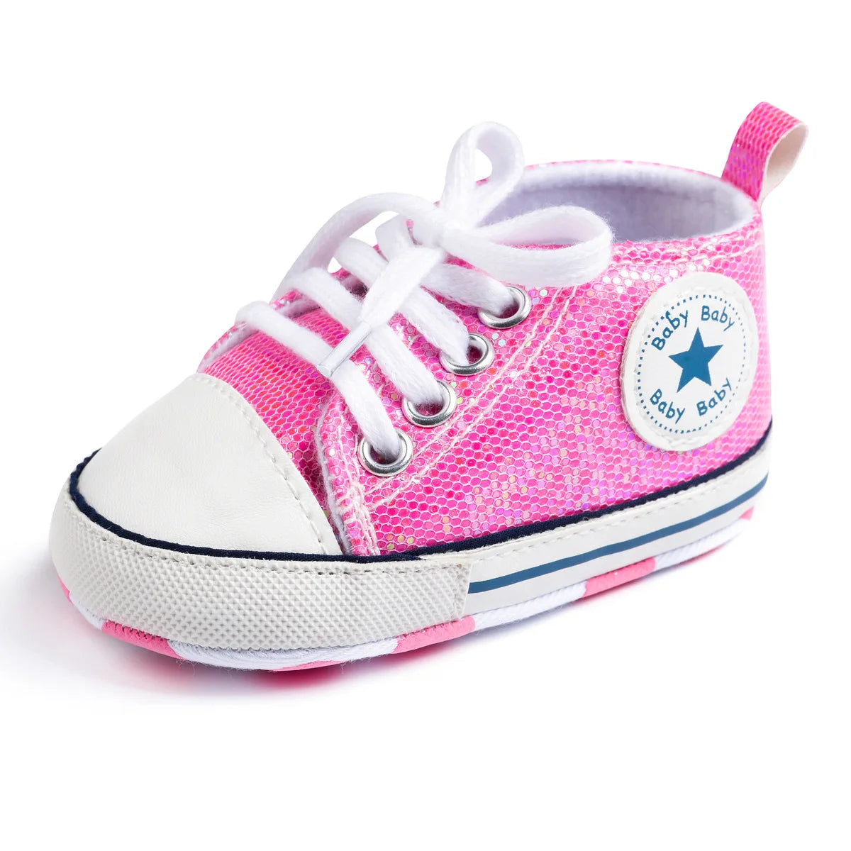 Baby Step Shoes Baby's First Pair of Toddler Shoes Baby Canvas Shoes Breathable Non-slip Boys and Girls Lace-up Fashion Shoes
