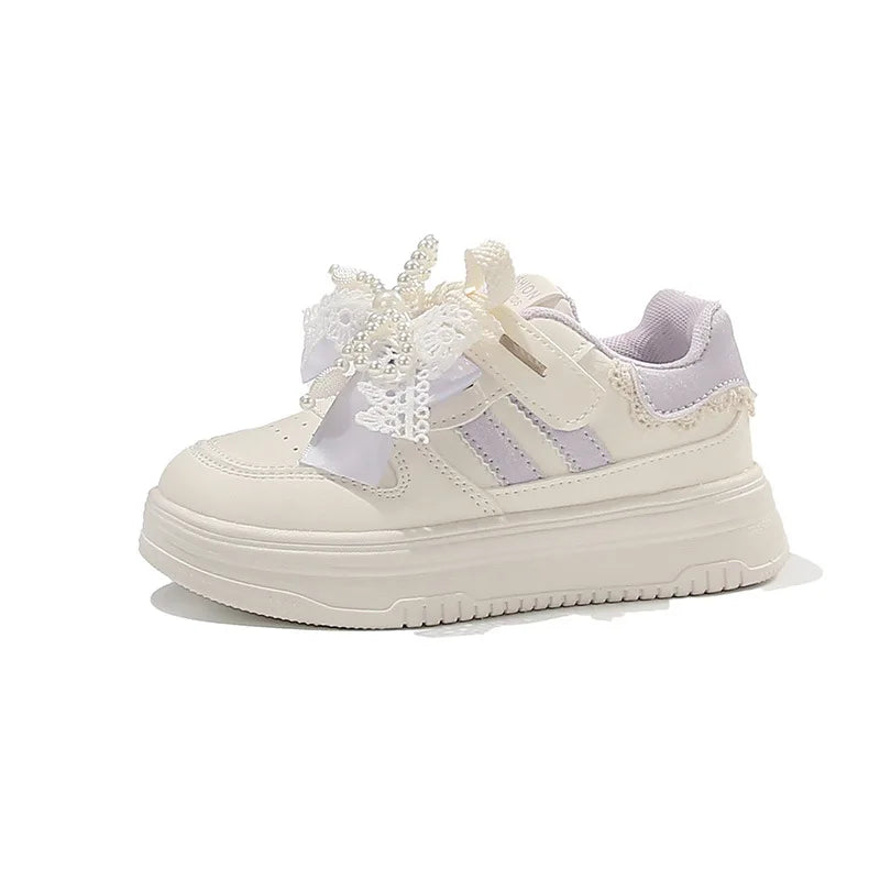 Girls Sports Shoes for Students Casual Shoes Princess Style Soft Bottom 2026 Brand New Children Tennis Shoes Breathable Non-slip