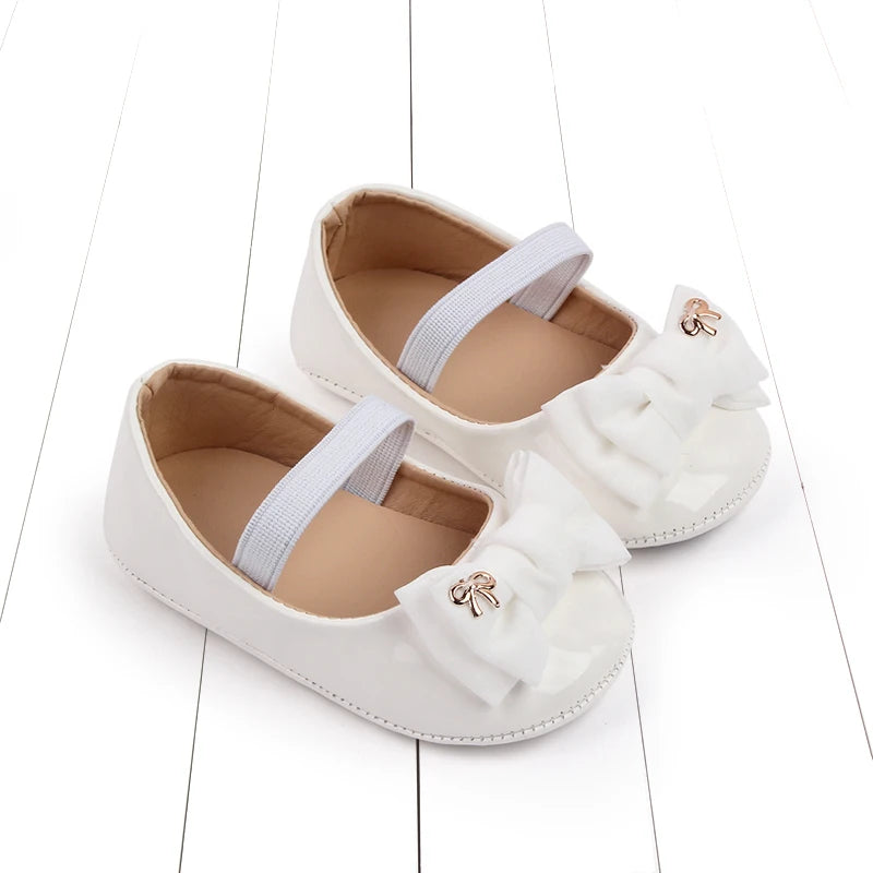 Baby Girl Shoes Cute Bowknot Toe-covered Soft PU Mary Jane Shoes Anti-slip Sole Spring Summer Sandal for 0-6-12m Baby Girl 2023