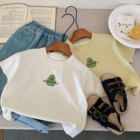 Martin Cartoon Avocado Loose Simple Tees