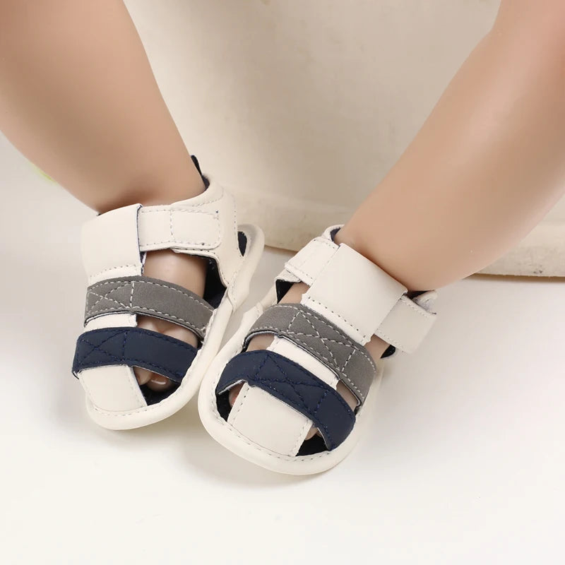 Baby Shoes For Boys and Girls Aged 0-1 In Summer With Perforated Sandals and Non Slip Soft Soles For Learning To Walk