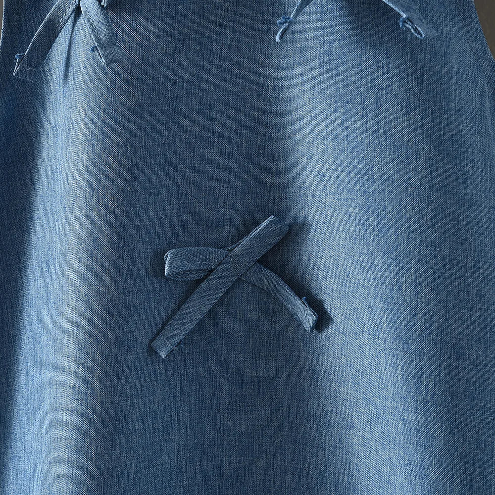 Maren A-line Girls Denim Dress with Bow for 3-7Y Kids