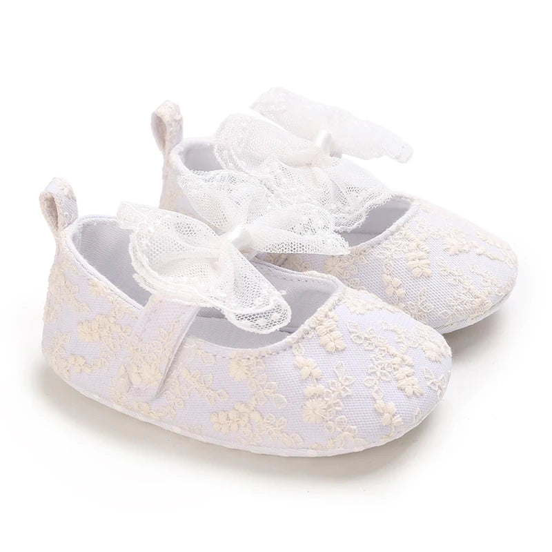 White Shoes for Baby Girl 0-18M Girl Soft Sole Princess Shoes Formal Wedding Birthday Party Toddler