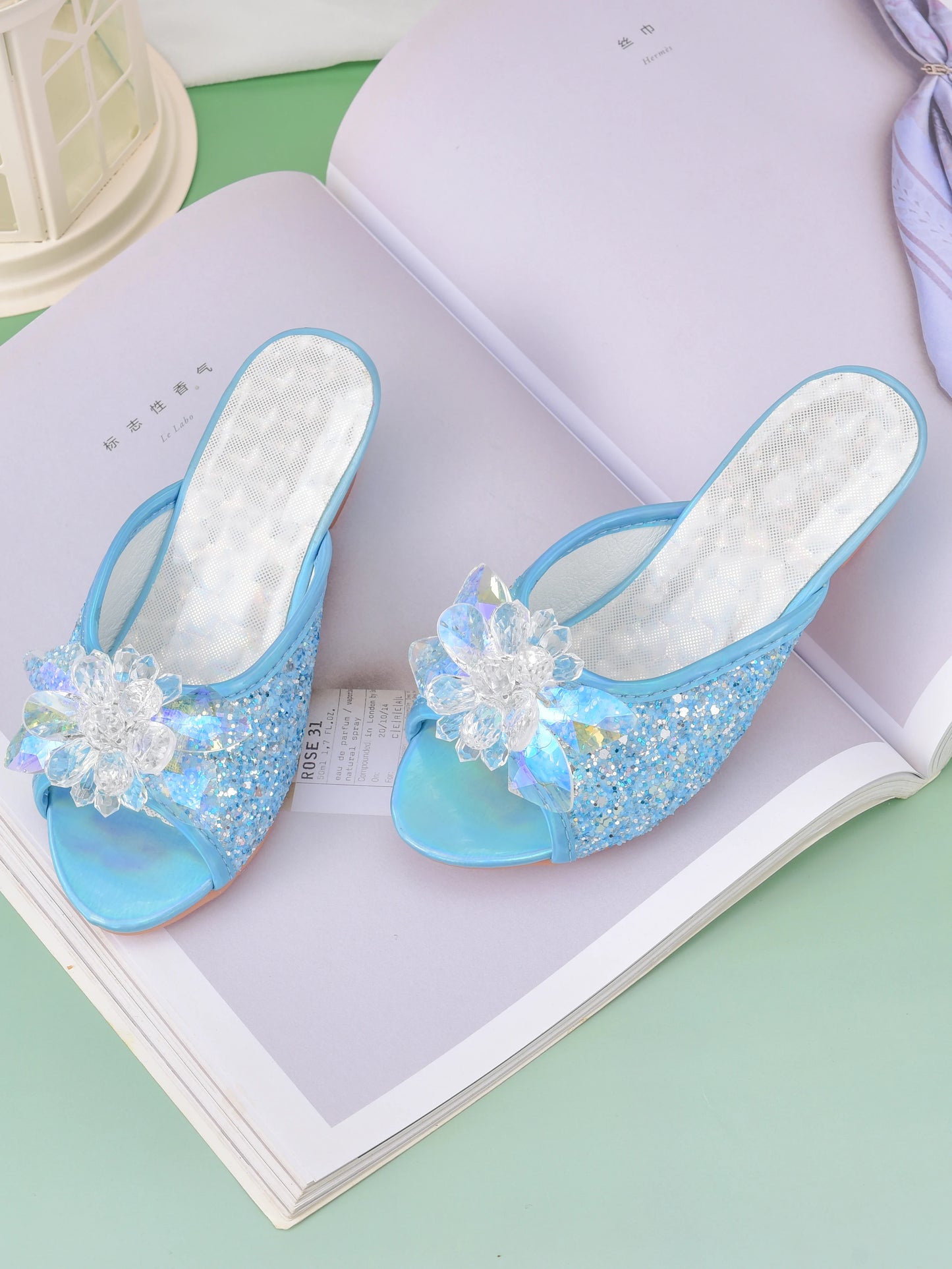 Brielle Girls Crystal Slippers High Heels - Perfect for All Seasons