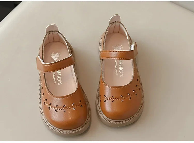 Girls' Leather Shoes Spring and Autumn New Breathable Girl Mary Jane Princess Shoes Black Performance Dance Shoes