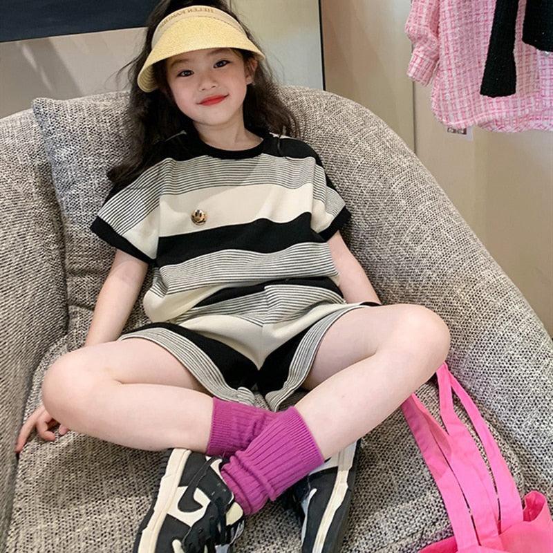 Angelica Girls Clothing Summer Short Sleeve Children Two Piece Set - GuGuTon baby store - Baby Fashion - Toddlers Outfits - Babies Outfits - Toddler Clothes - Kids Clothing - Newborn Clothes - Newborn Wear - Kids Wear - Trending Clothes - Trending Outfits - Fall Fashion - Winter Fashion - Girls Clothes - Boys Clothes - Babies Wear - Kids Accessories - KidsWear - Summer Clothes - Summer Fashion - Summer Trend - Falls Sweaters - Tops - Bottom - Jeans - Blouse - Dresses - Newborn Dresses - Toys