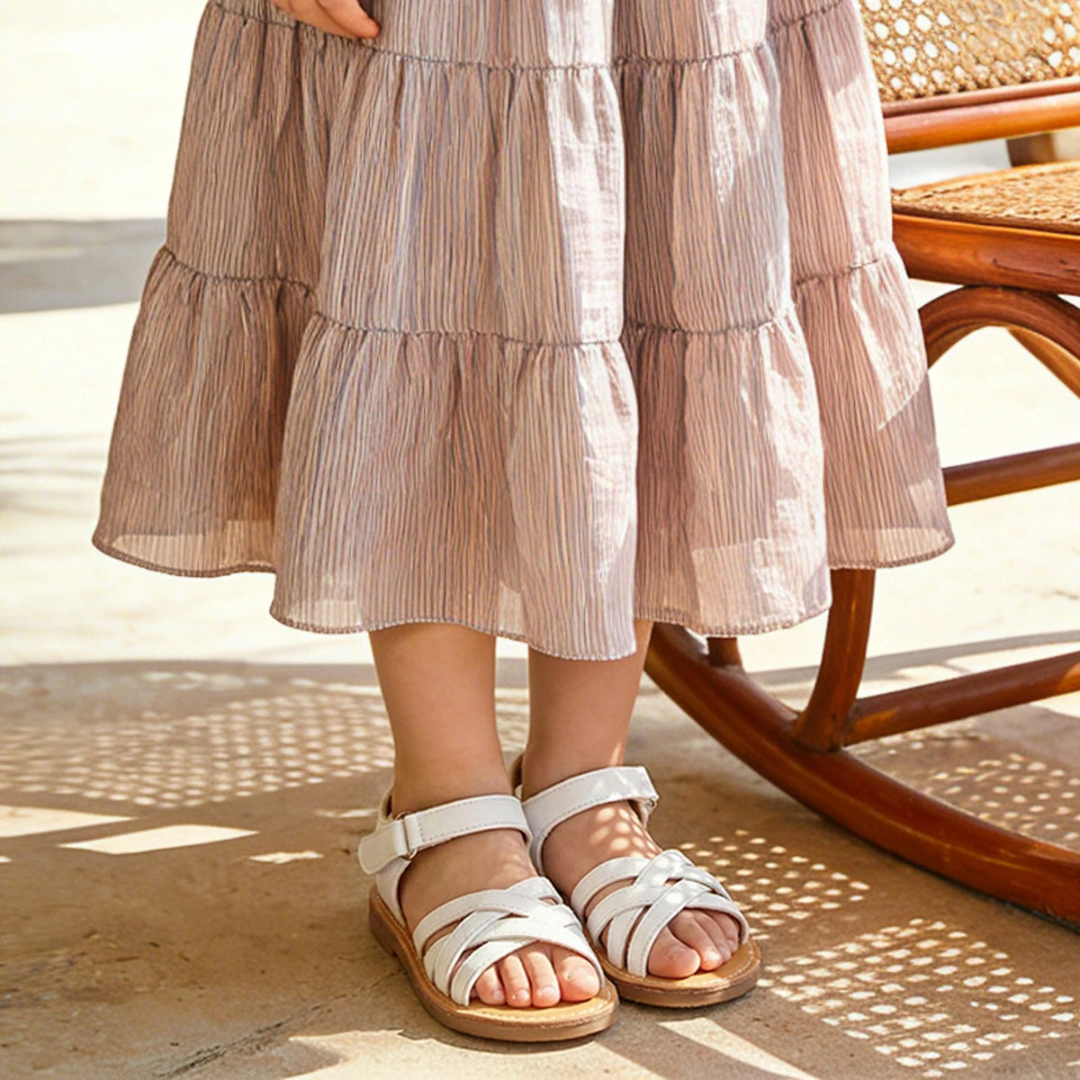 Girls Summer Sandals Kids Cross Strap Open Toe Shoes Toddler