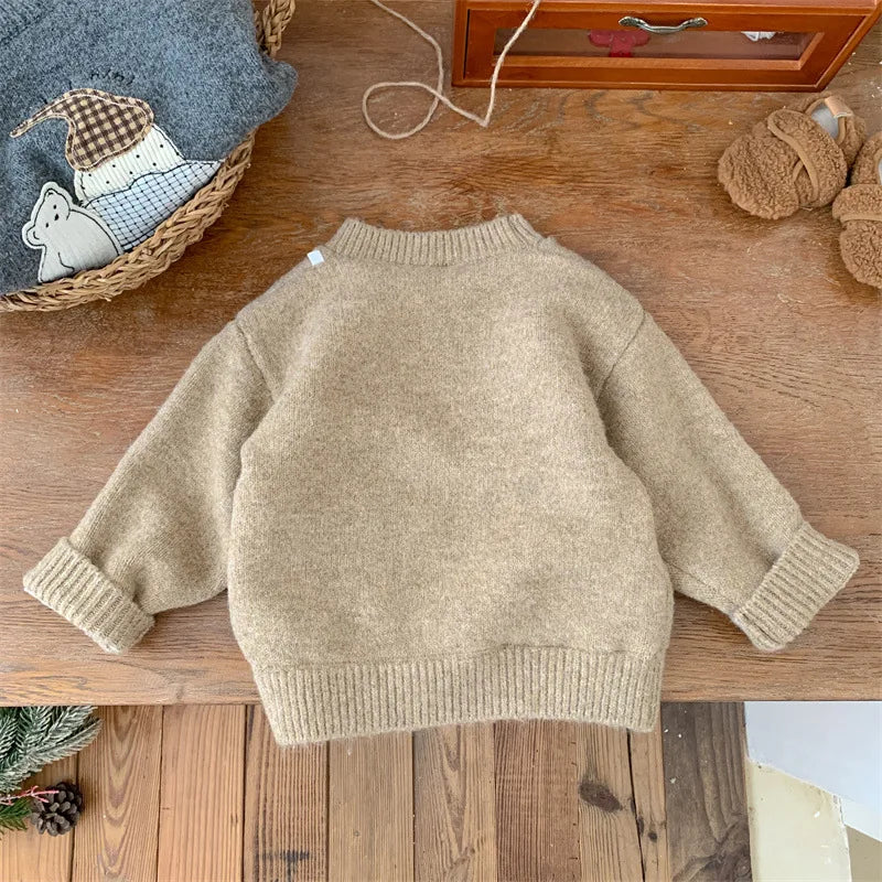 Josias Plus Velvet Knitted Cartoon Bear Sweater - GuGuTon baby store - Baby Fashion - Toddlers Outfits - Babies Outfits - Toddler Clothes - Kids Clothing - Newborn Clothes - Newborn Wear - Kids Wear - Trending Clothes - Trending Outfits - Fall Fashion - Winter Fashion - Girls Clothes - Boys Clothes - Babies Wear - Kids Accessories - KidsWear - Summer Clothes - Summer Fashion - Summer Trend - Falls Sweaters - Tops - Bottom - Jeans - Blouse - Dresses - Newborn Dresses - Toys