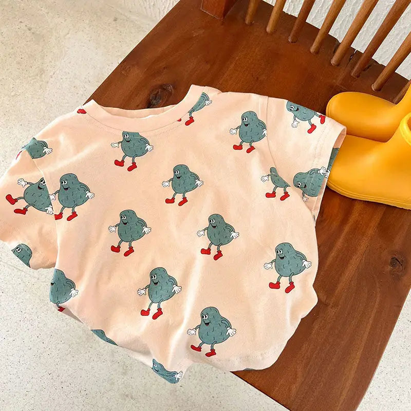 Matias Short-sleeve Cartoon Tees - GuGuTon baby store - Baby Fashion - Toddlers Outfits - Babies Outfits - Toddler Clothes - Kids Clothing - Newborn Clothes - Newborn Wear - Kids Wear - Trending Clothes - Trending Outfits - Fall Fashion - Winter Fashion - Girls Clothes - Boys Clothes - Babies Wear - Kids Accessories - KidsWear - Summer Clothes - Summer Fashion - Summer Trend - Falls Sweaters - Tops - Bottom - Jeans - Blouse - Dresses - Newborn Dresses - Toys