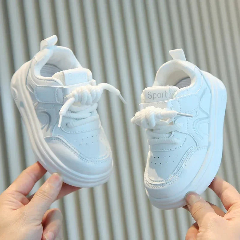 Children's Shoe for Girl New Solid White Sports Shoes for Boy Causal Fashion Versatile Kids School Running Sneakers Non-slip