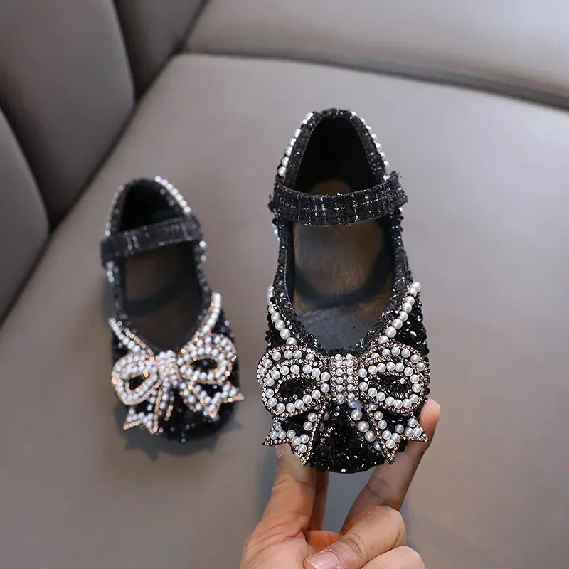 Kids Girls Sandals Fashion Sequins Rhinestone Bow Girls Princess Baby Girl Shoes