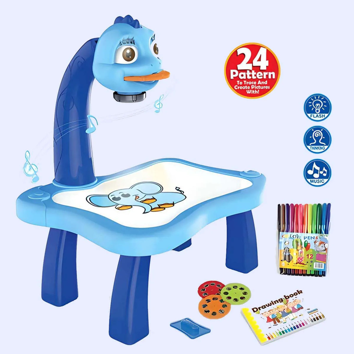Drawing Projector for Kids, Mini Multi-Functional Writing Board Learning Drawing Educational Toys, Ideal Toy for 3+ Girls & Boys