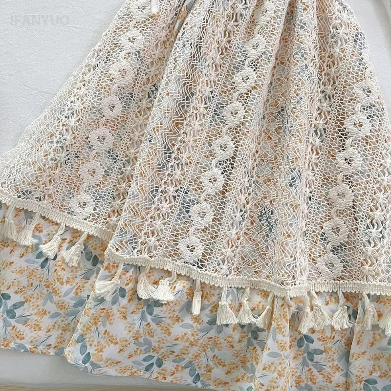2-12Y Baby Girls Dress New 2025 Summer Fashion Korean Girls Dress