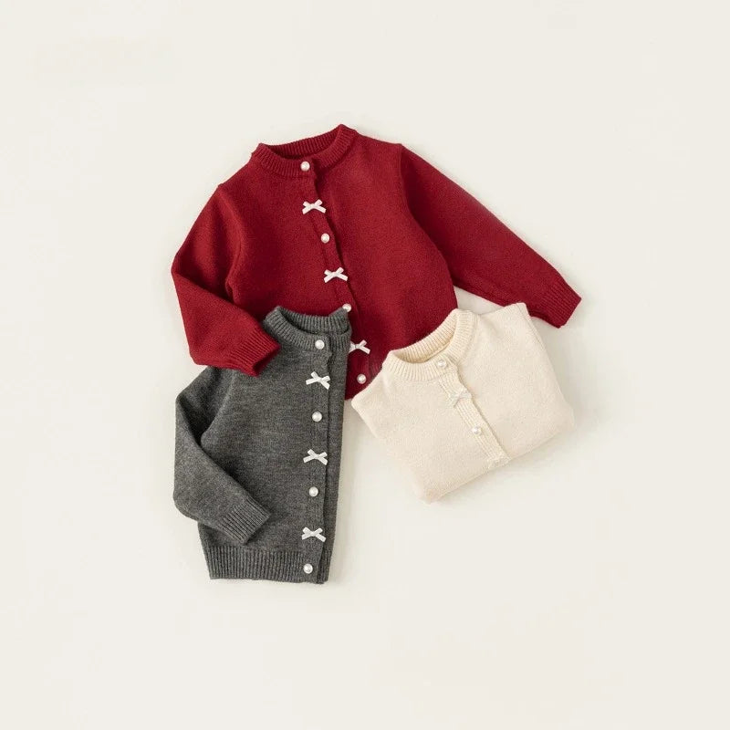 Zoe Baby Bow Round Neck Sweater