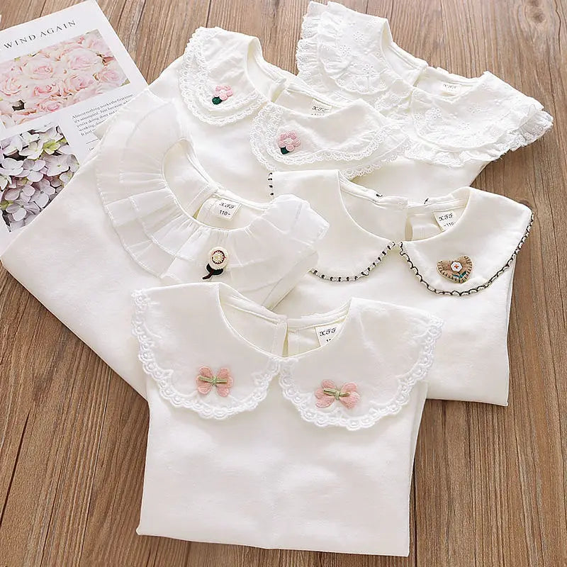 Rouse Pan Collar Blouse Long Sleeve Top