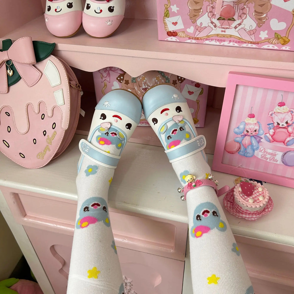 Summer Autumn New Sweet Girl Cute Indoor Round-toe Shoes Japanese Cartoon Mp Jojifuku Lolita Flat Shoes Y2k Accessories