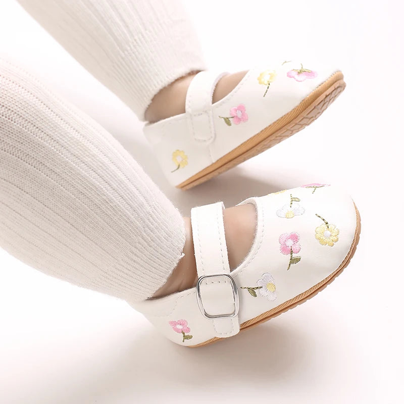 Spring And Autumn Baby Girl's Walking Shoes Anti Slip One Year Old Soft Soled Baby Shoes Princess Shoes Single Shoes