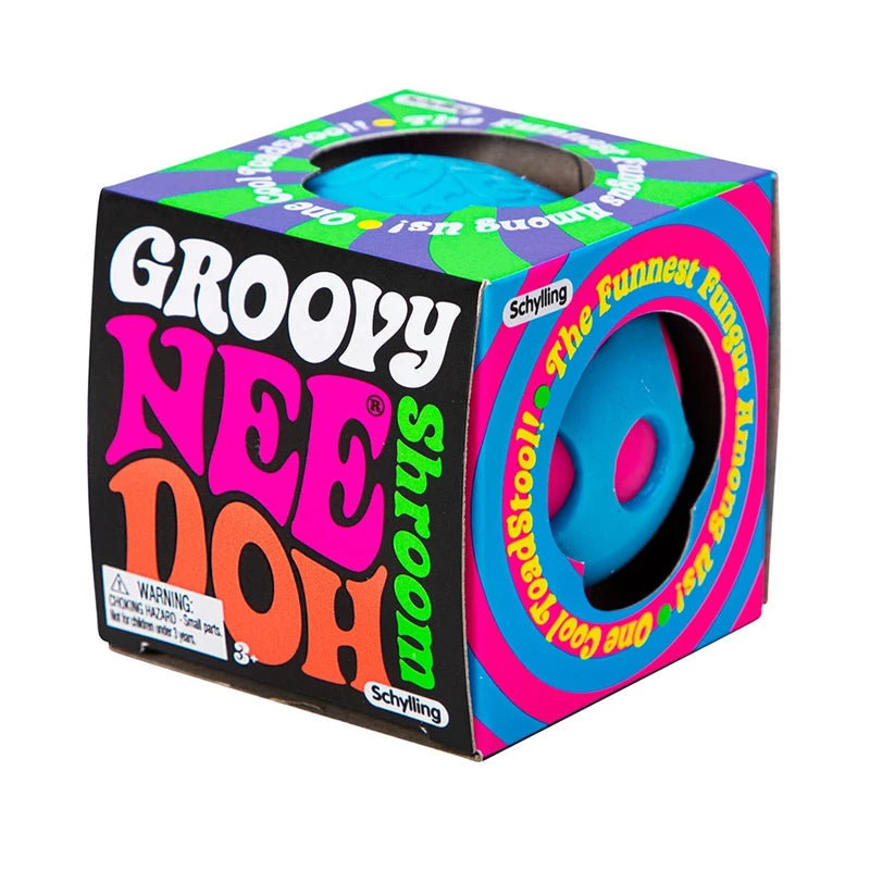 Needoh Groovy Shroom Squishy Fidget Toy Retro Mushroom Soft Stress Ball Non-toxic Anxiety Relief Calm Down Desk Accompany Toy