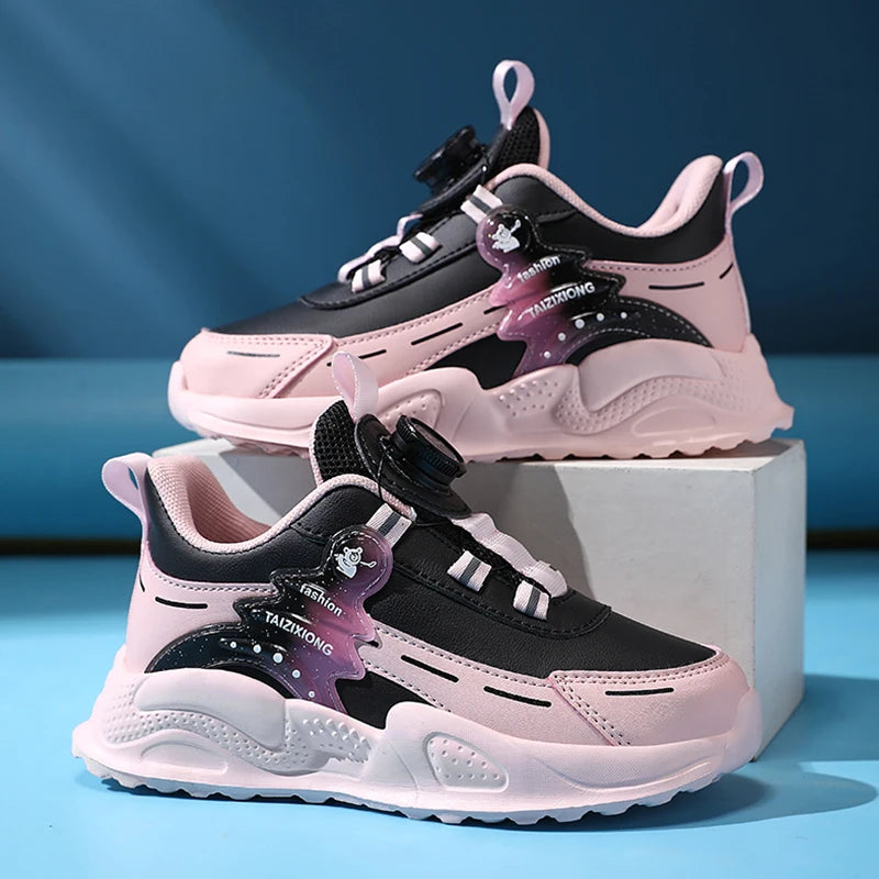 Autumn Winter Kids Anti-Skid Leather Sneakers
