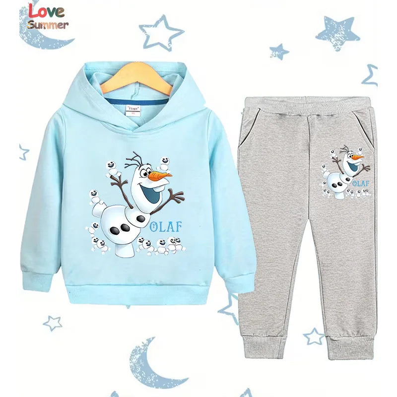 Frozen Olaf Hoodie Sweatpants Set Children Pullover Pants