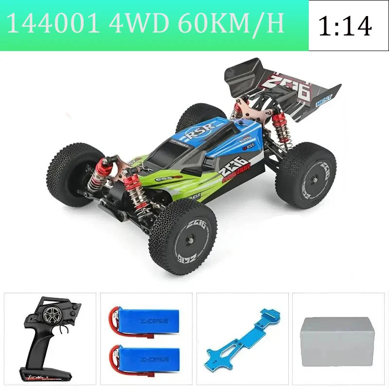 WLtoys144010 4WD Model with A Top Speed of 75 Km/h 1:14 Scale, High-speed Remote-controlled Off-road Drifting Racing Car for Boy