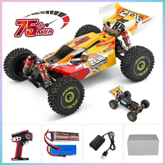WLtoys 144010 144001 75KM/H 2.4G RC Car Brushless 4WD Electric High Speed Off-Road Remote Control Drift Toys for Children Racing