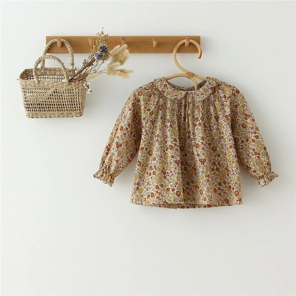Isla Floral Blouse Long Sleeve Cotton Tops