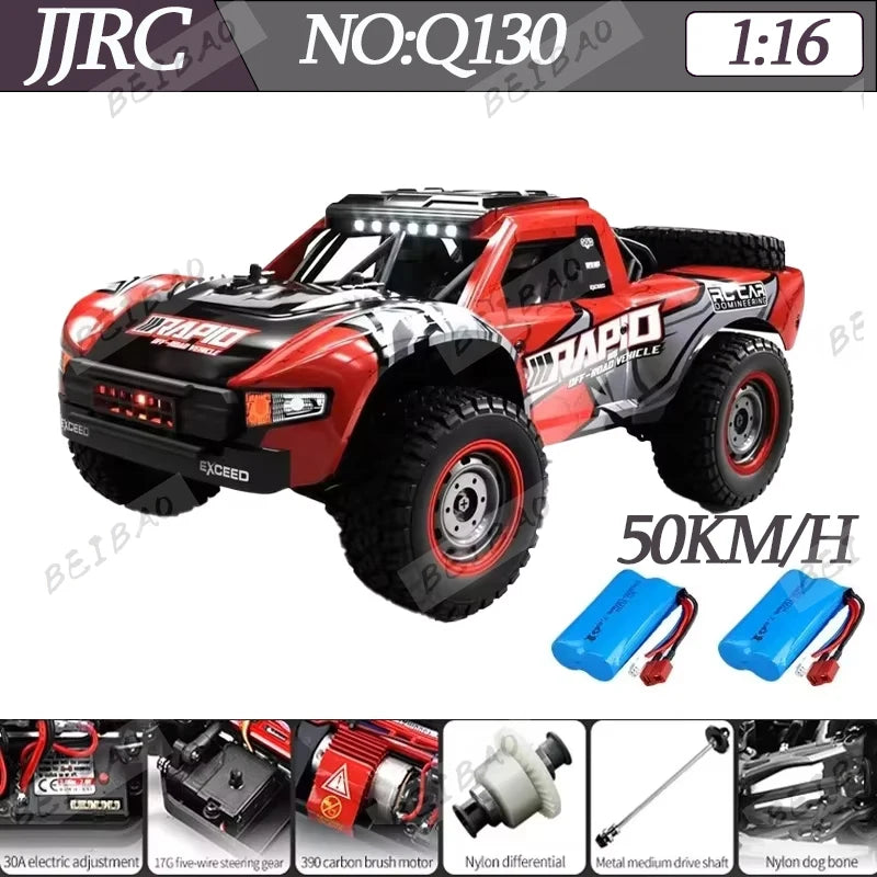 JJRC Q130 Q130-C 70KM/H 4WD RC Car with Light Brushless Motor Remote Control Car High Speed Drift Monster Truck Adults Kids Toys