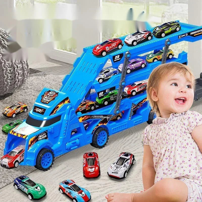 Large Kid Truck Deformation Transporter Car Toys Models