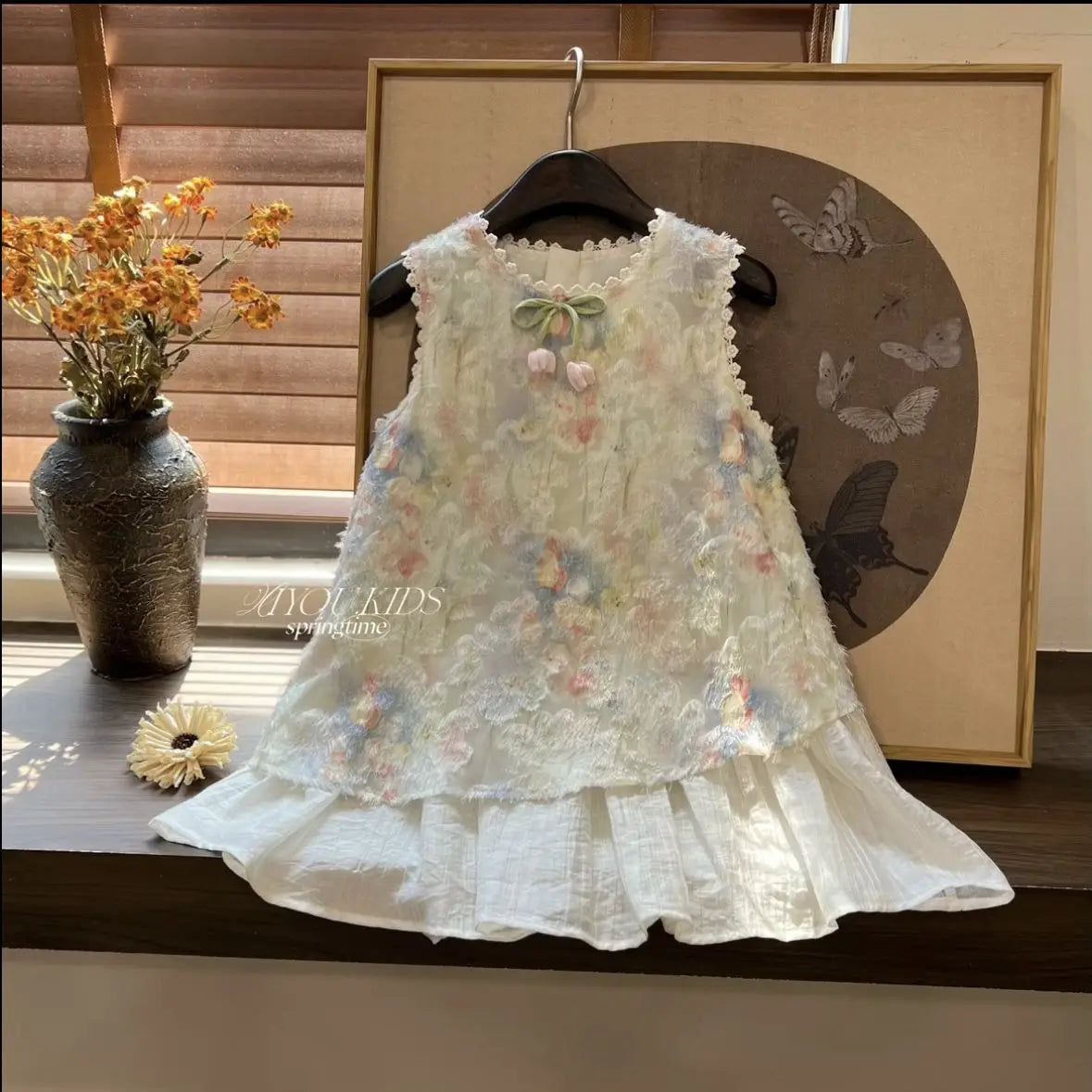 Girl's Summer Dress 2025 New Stylish Floral Sleeveless Princess Dress