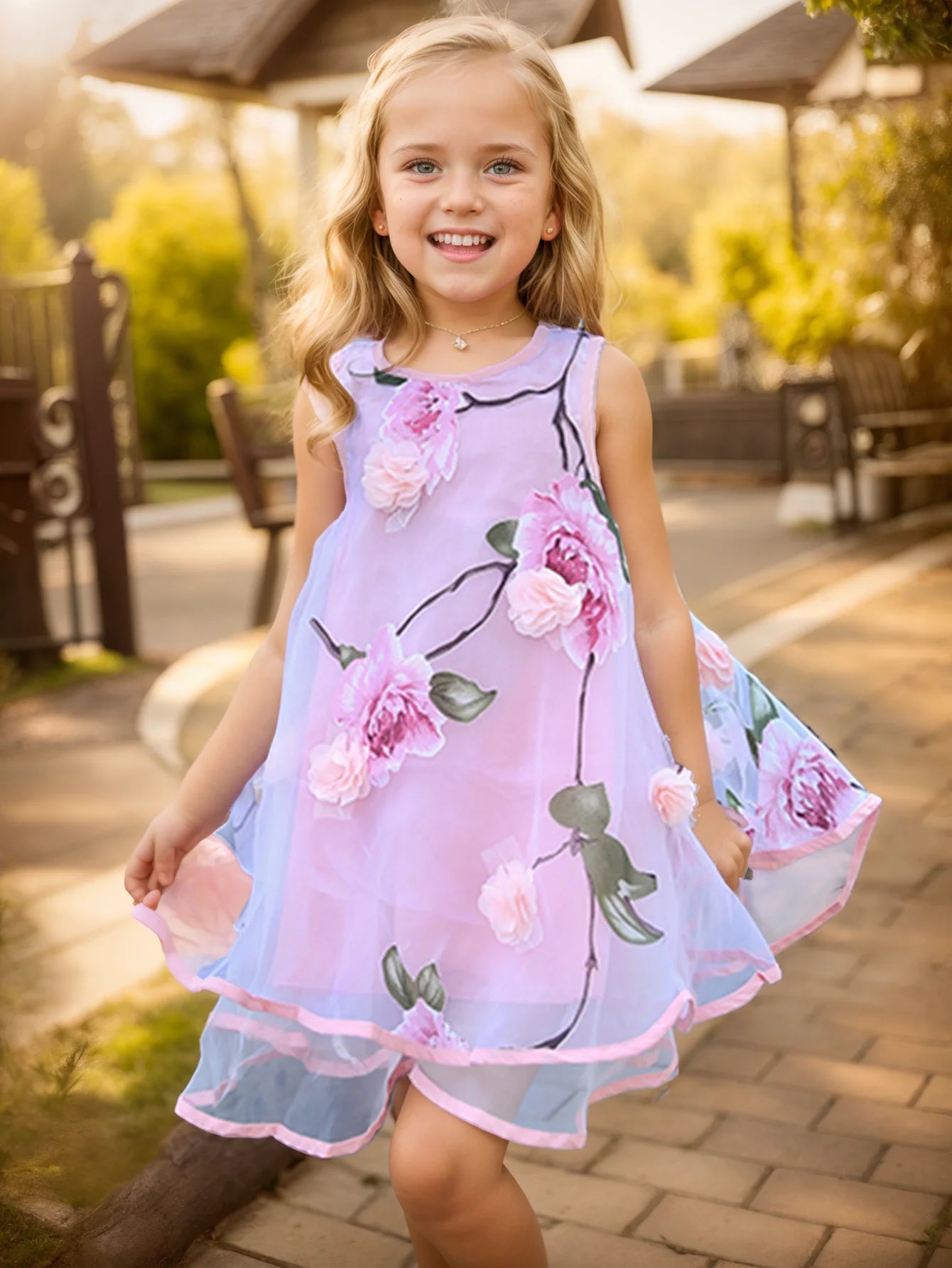 Girls Flower Bohemian Summer Dress ChildKids Girl Beach Dresses