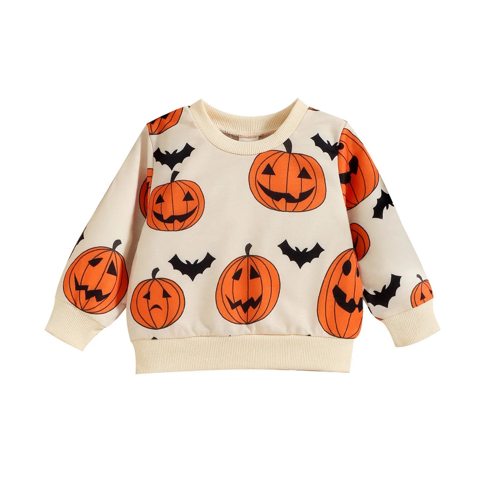 Enzo Halloween Long Sleeve Pumpkin Prints Sweater