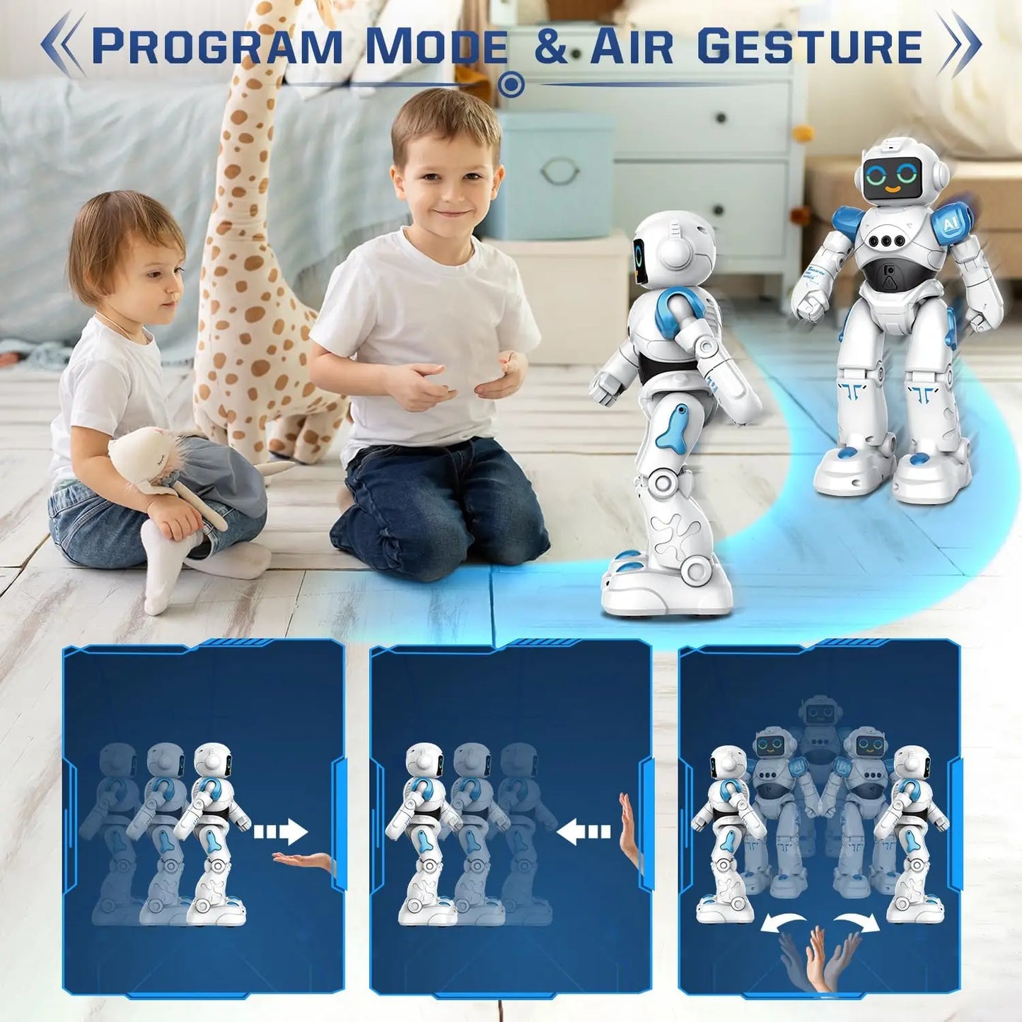 VATOS RC Robot Toy for Kids Smart Talking Voice Remote Control Robot