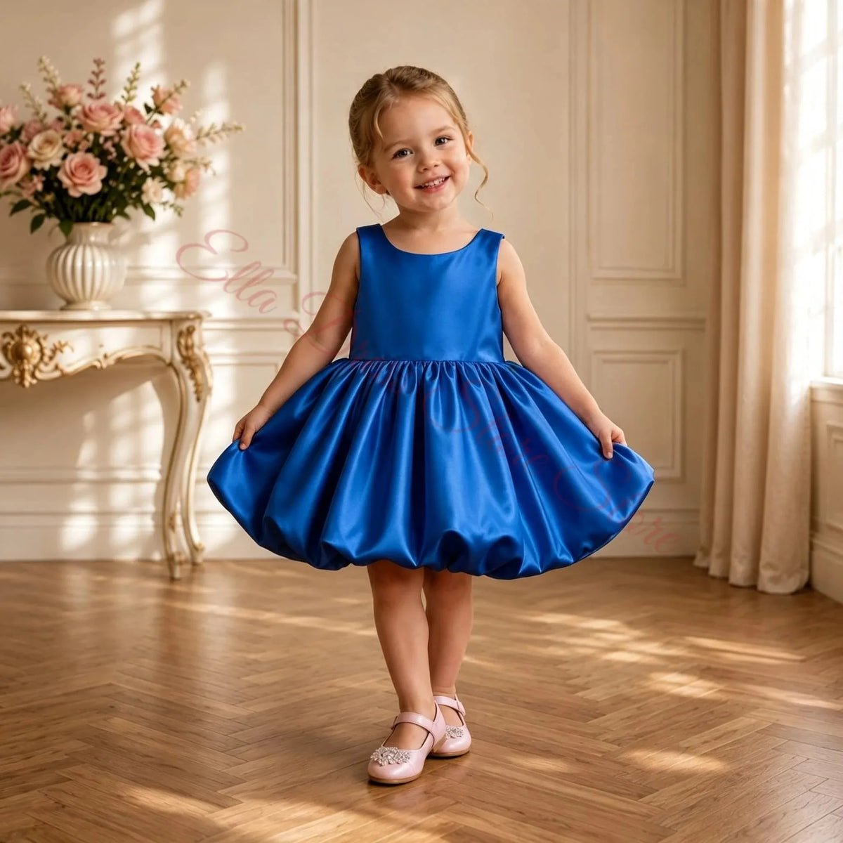 Wholesale Baby 3D Flower Girl Dress for Kids Bloomer Top Market