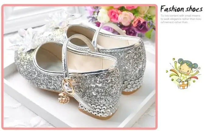 Flower Children's Shoes Beach Princess Girl Shoes For Kids Glitter Wedding Party Shoes