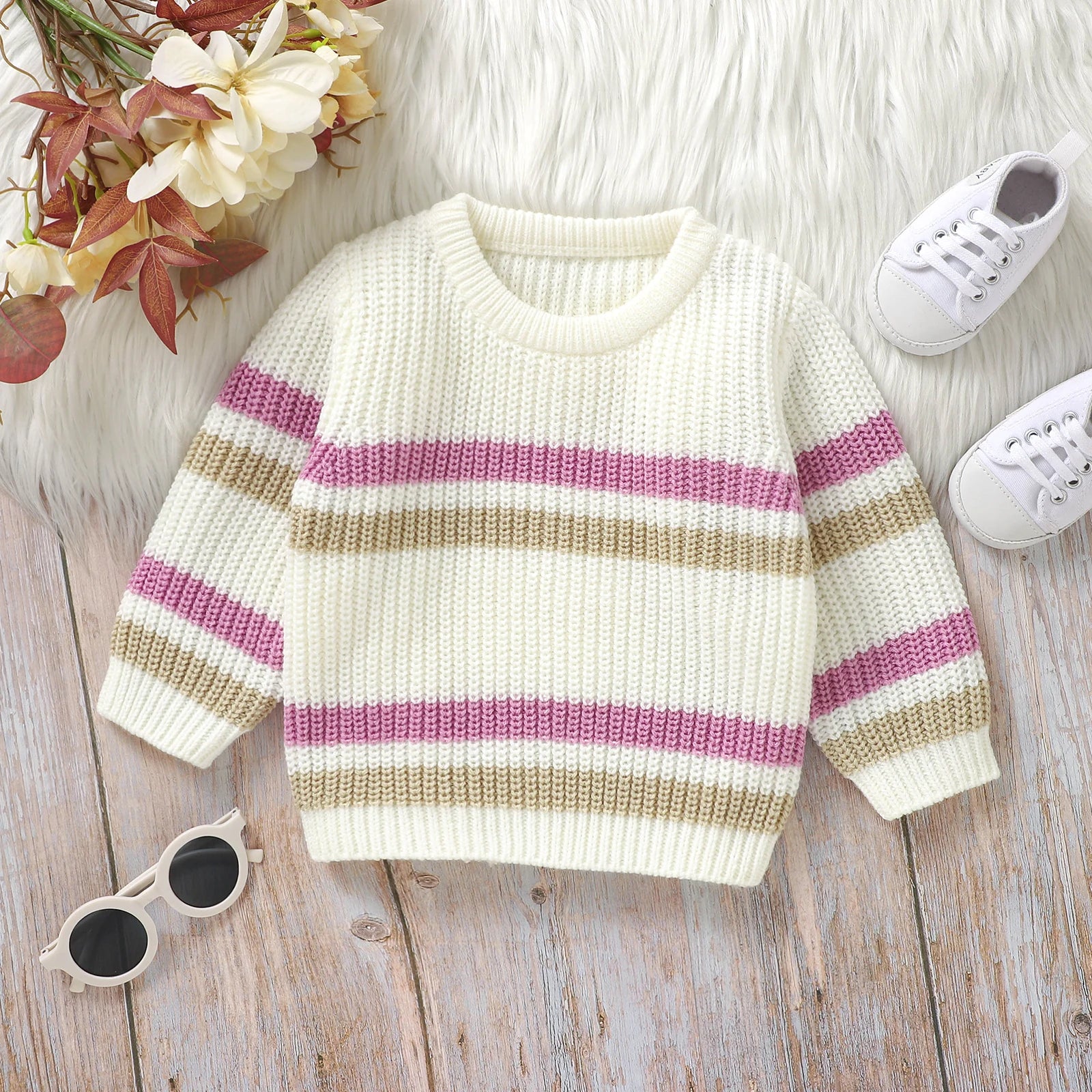 Will Knitted Warm Long Sleeve Stripe Sweater - GuGuTon baby store - Baby Fashion - Toddlers Outfits - Babies Outfits - Toddler Clothes - Kids Clothing - Newborn Clothes - Newborn Wear - Kids Wear - Trending Clothes - Trending Outfits - Fall Fashion - Winter Fashion - Girls Clothes - Boys Clothes - Babies Wear - Kids Accessories - KidsWear - Summer Clothes - Summer Fashion - Summer Trend - Falls Sweaters - Tops - Bottom - Jeans - Blouse - Dresses - Newborn Dresses - Toys