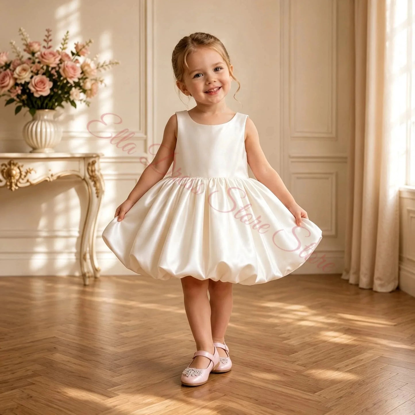 Wholesale Baby 3D Flower Girl Dress for Kids Bloomer Top Market