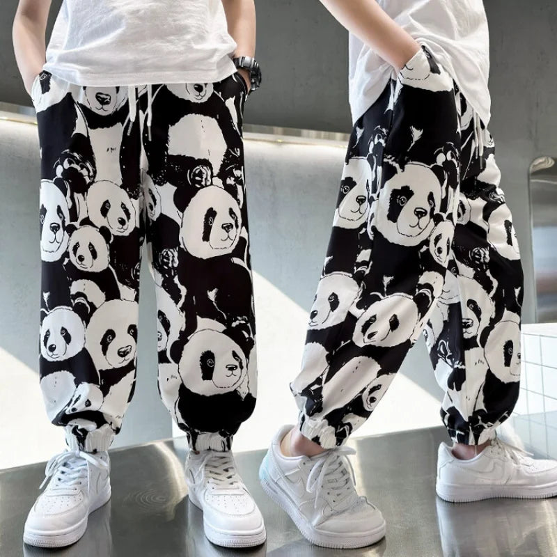 Liam harem pants loose thin breathable panda printed pants