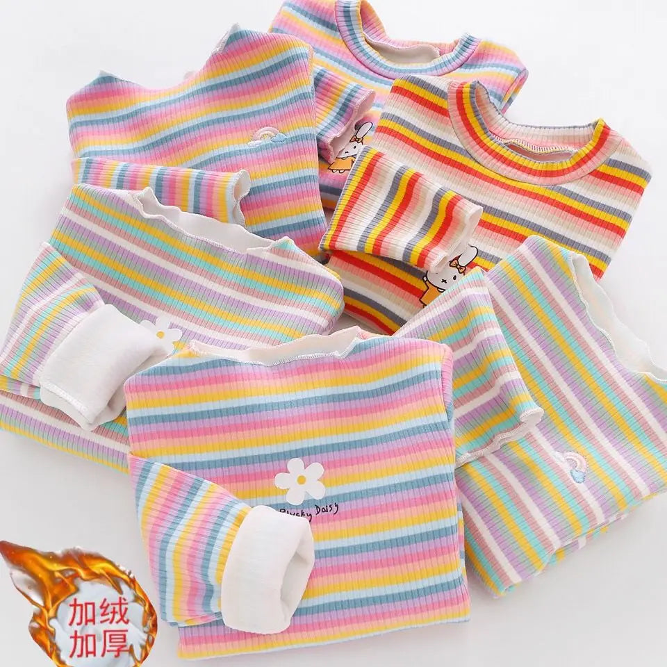 Tatiana Color Stripe Flower Printing Tops