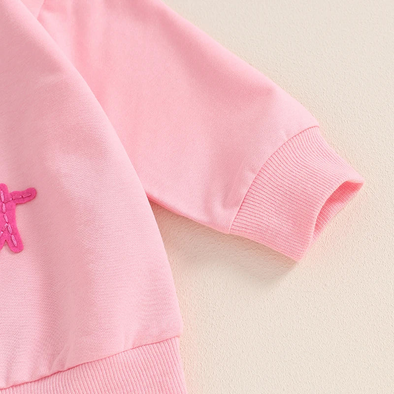 Letty Girls Big Sister Long Sleeve Crewneck Letter Embroidery