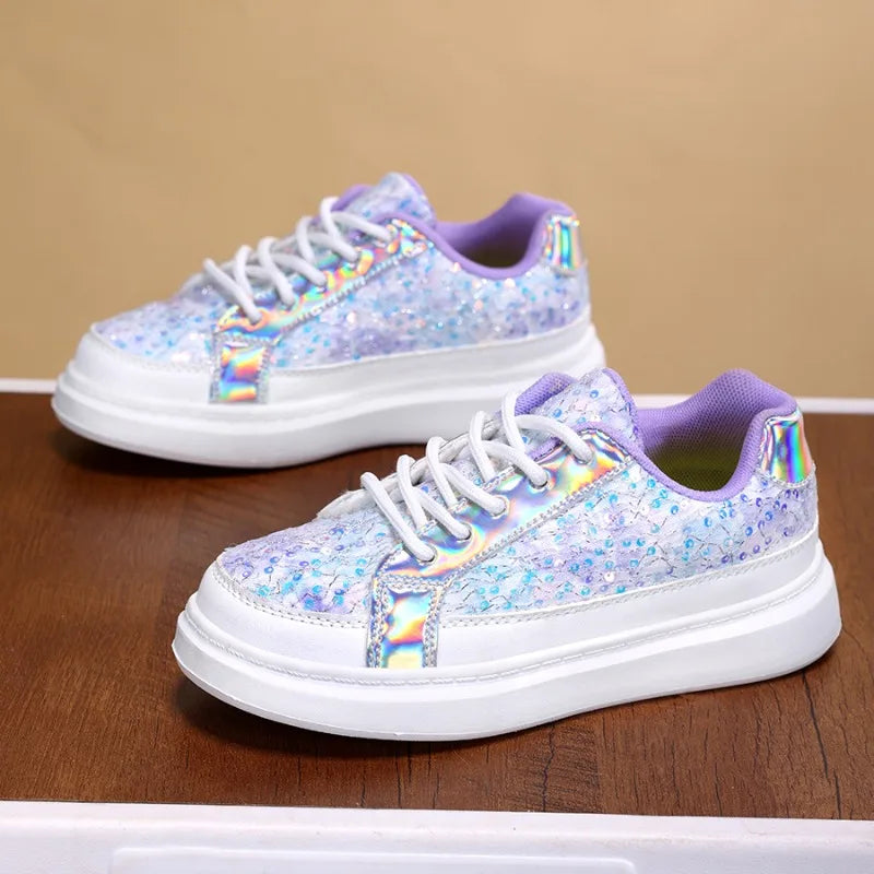 Children Casual Shoes 2026 New Design Glitter Trendy Sneakers