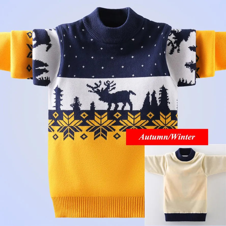 Teodoro Pattern Kids Warm Pullover Sweaters